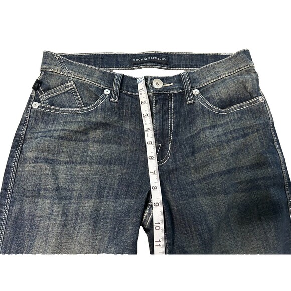 Rock & Republic Women's Jeans Kendall Size 10  30x27 Embroidery Dark Wash - Picture 5 of 8